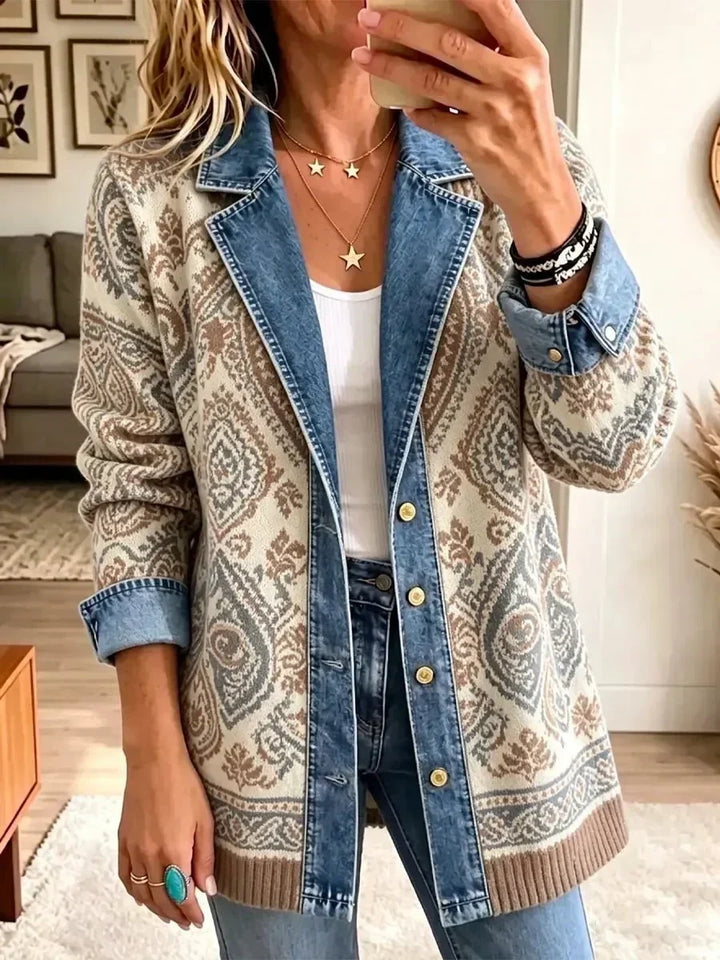 Savannah | Retro Boho Patchwork Denim Jacket