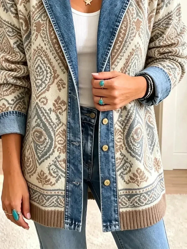 Savannah | Retro Boho Patchwork Denim Jacket
