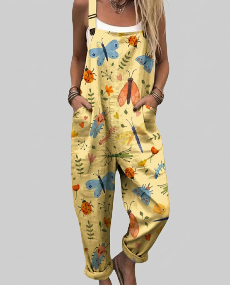 Aileen - Printed jumpsuit with delicate insect motifs