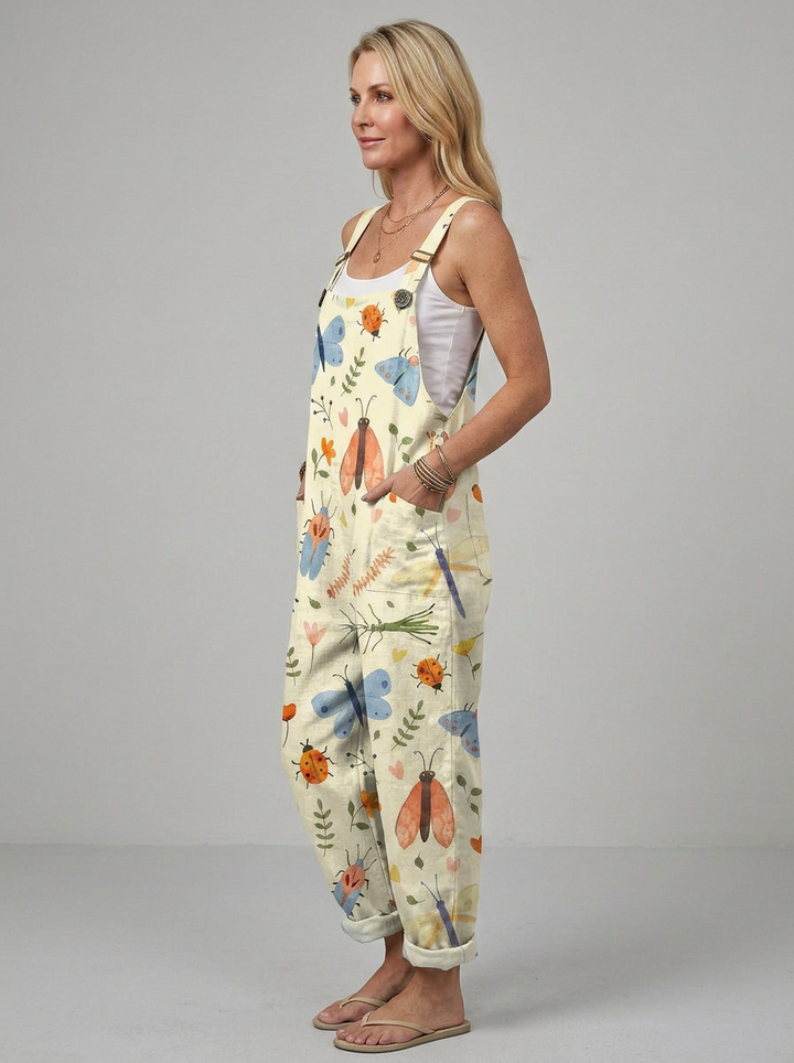 Aileen - Printed jumpsuit with delicate insect motifs