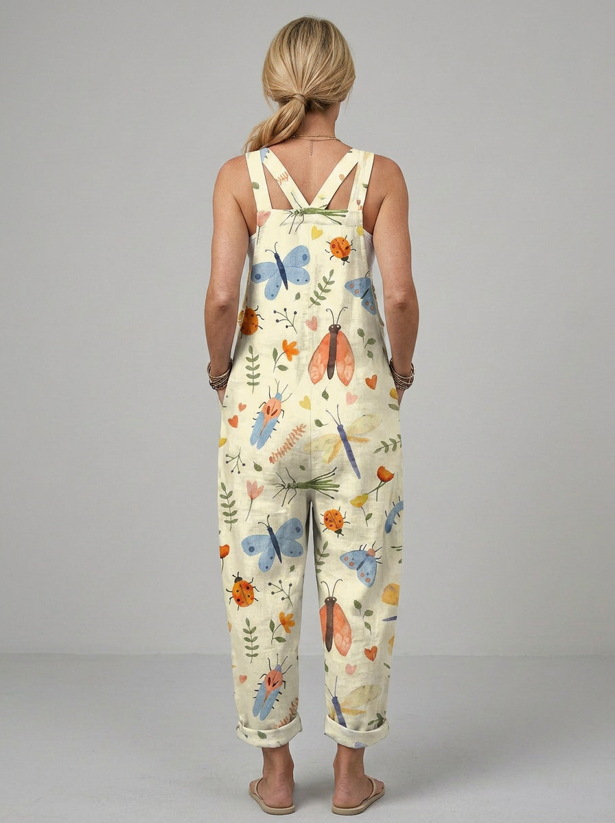 Aileen - Printed jumpsuit with delicate insect motifs