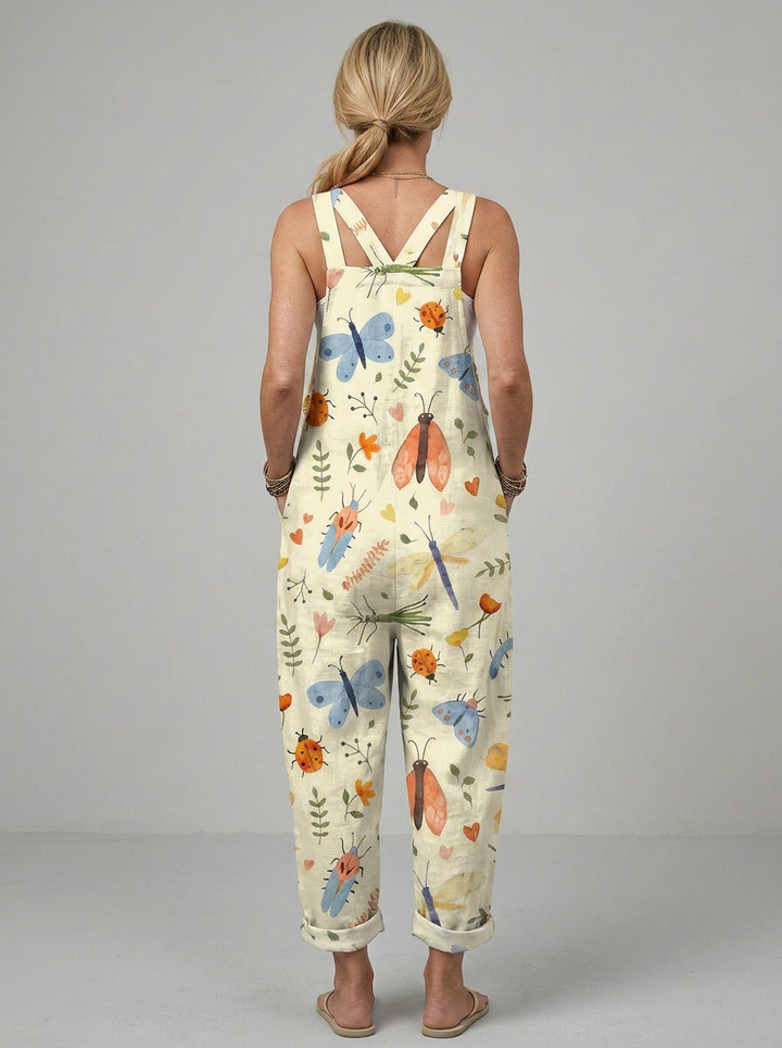 Aileen - Printed jumpsuit with delicate insect motifs