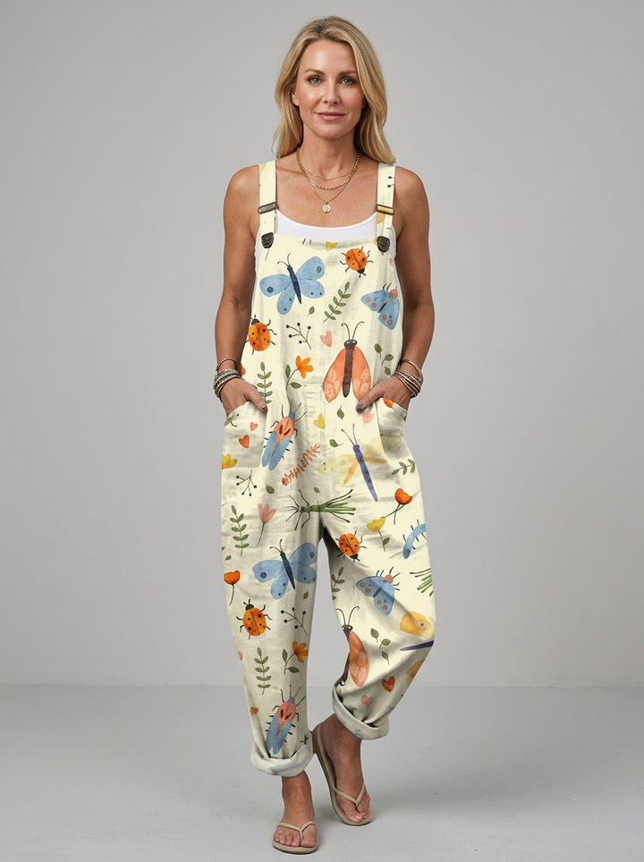 Aileen - Printed jumpsuit with delicate insect motifs