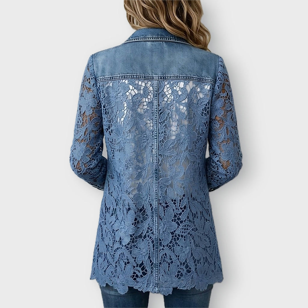 Harper | Blazer Jacket with Floral Lace Paneling